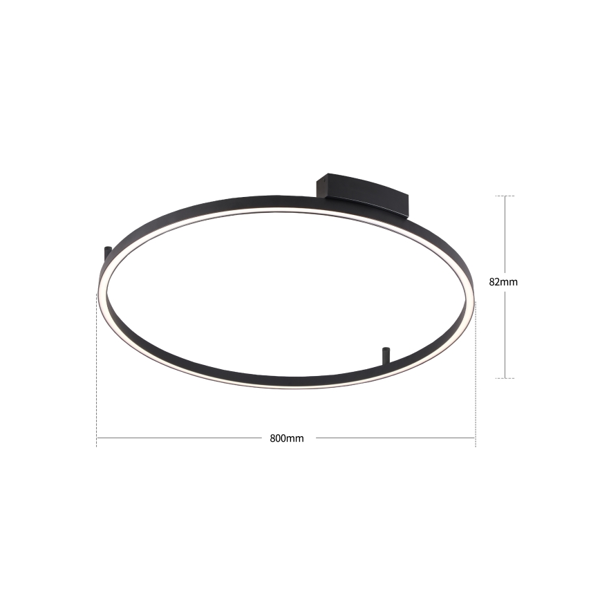 Brilagi - Candeeiro de tecto LED dimerizável PORTOFINO LED/60W/230V 3000-6000K diâmetro 80 cm preto + comando remoto