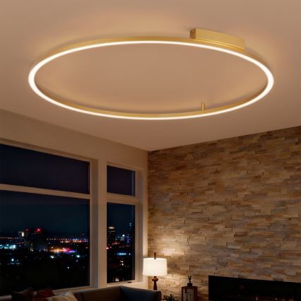 Brilagi - Candeeiro de tecto LED dimerizável PORTOFINO LED/85W/230V 3000–6000K Ø 120 cm dourado + comando remoto