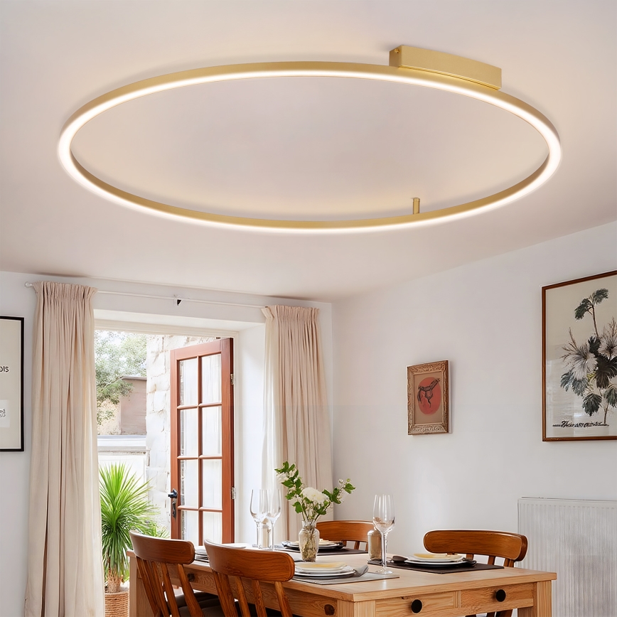 Brilagi - Candeeiro de tecto LED dimerizável PORTOFINO LED/85W/230V 3000–6000K Ø 120 cm dourado + comando remoto