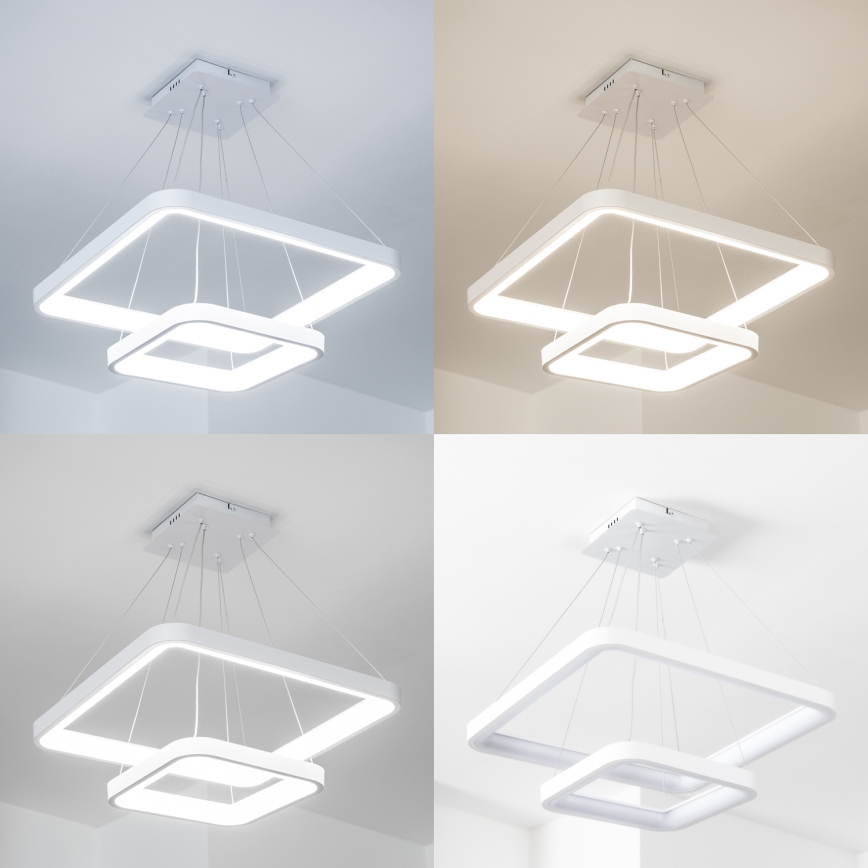 Brilagi - Candeeiro pendente dimerizável em cabo FALCON SLIM LED/78W/230V 3000-6500K 50x50 cm branco + controlo remoto