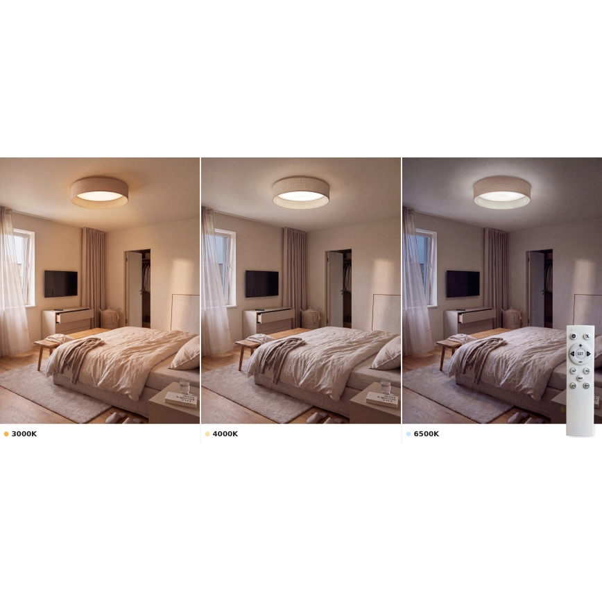 Brilagi - Candeeiro de tecto LED regulável VELVET SMART VARI LED/24W/230V 3000-6500K diâmetro 45 cm bege + controlo remoto