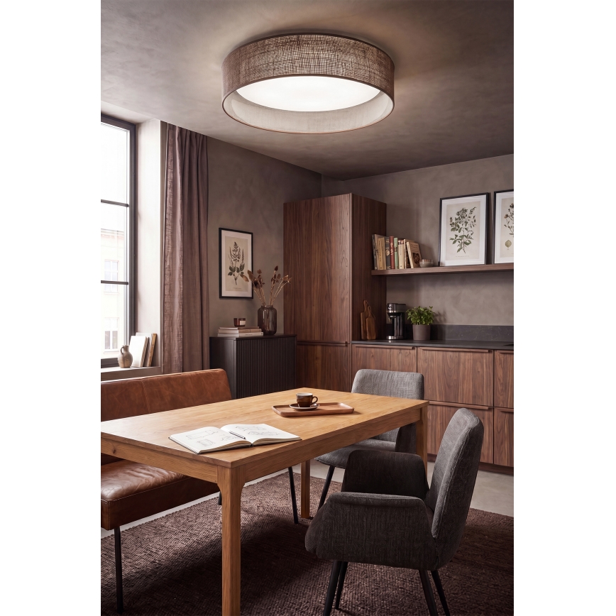 Brilagi - Luminária de teto LED dimerizável VELVET SMART VARI LED/36W/230V 3000-6500K Ø 55 cm castanho + controlo remoto