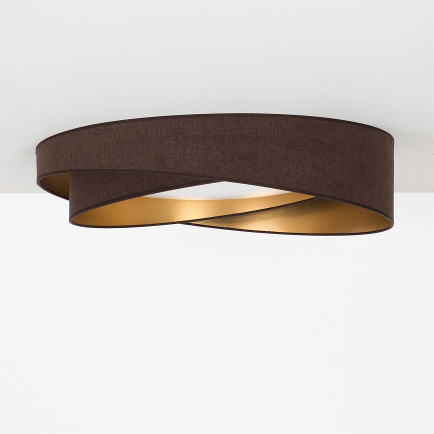 BRILAGI - Luminária de teto LED dimerizável VELVET TWIST LED/36W/230V 3000-6000K Ø 65 cm Wi-Fi Tuya Beacon castanho/dourado + controlo remoto