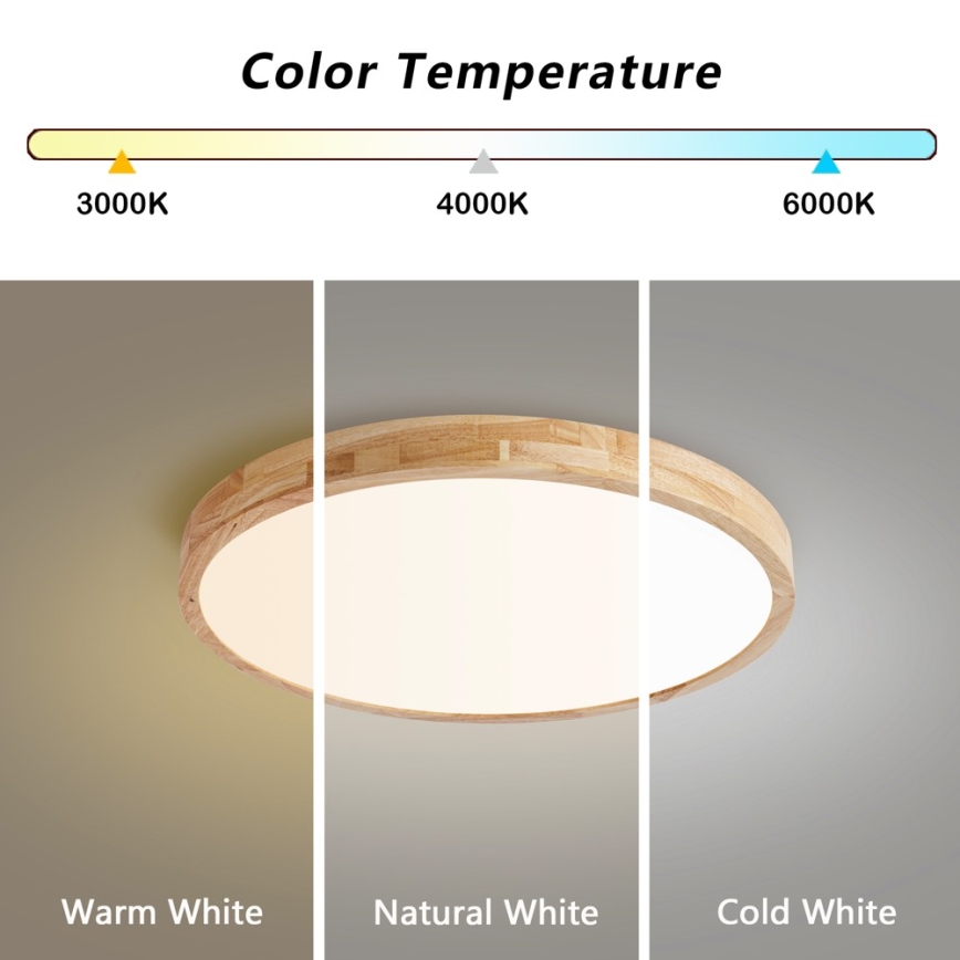 Brilagi - Candeeiro de teto LED regulável WOODLINE LED/72W/230V 3000-6000K carvalho, Ø 60 cm + comando remoto