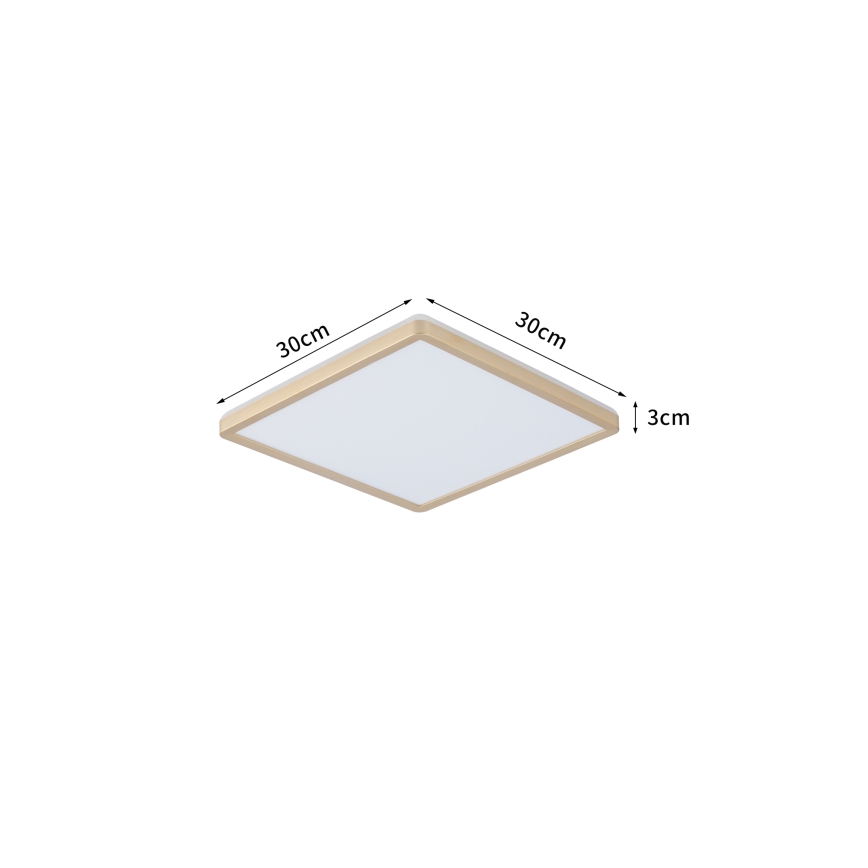 Brilagi - Candeeiro de tecto LED para casa de banho ULTRA SLIM LED/18W/230V 30x30 cm dourado IP54