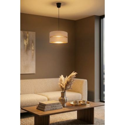 Brilagi - Candeeiro pendente com cabo DUO-DUO 1xE27/60W/230V Ø 40 cm bege/dourado
