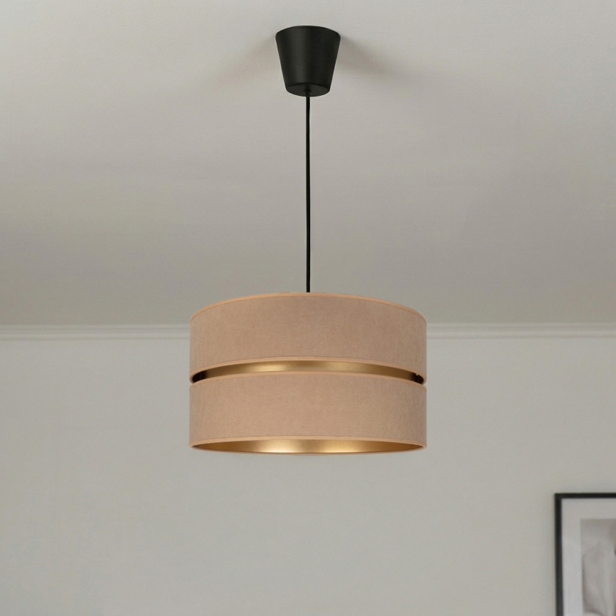 Brilagi - Candeeiro pendente com cabo DUO-DUO 1xE27/60W/230V Ø 40 cm bege/dourado