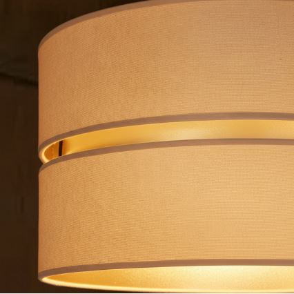 Brilagi - Candeeiro pendente com cabo DUO-DUO 1xE27/60W/230V Ø 40 cm bege/dourado