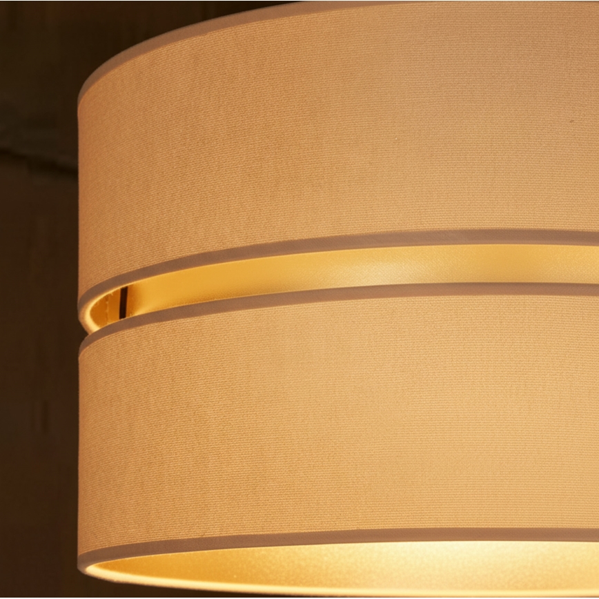 Brilagi - Candeeiro pendente com cabo DUO-DUO 1xE27/60W/230V Ø 40 cm bege/dourado