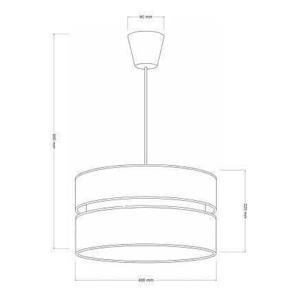 Brilagi - Candeeiro pendente com cabo DUO-DUO 1xE27/60W/230V Ø 40 cm bege/dourado