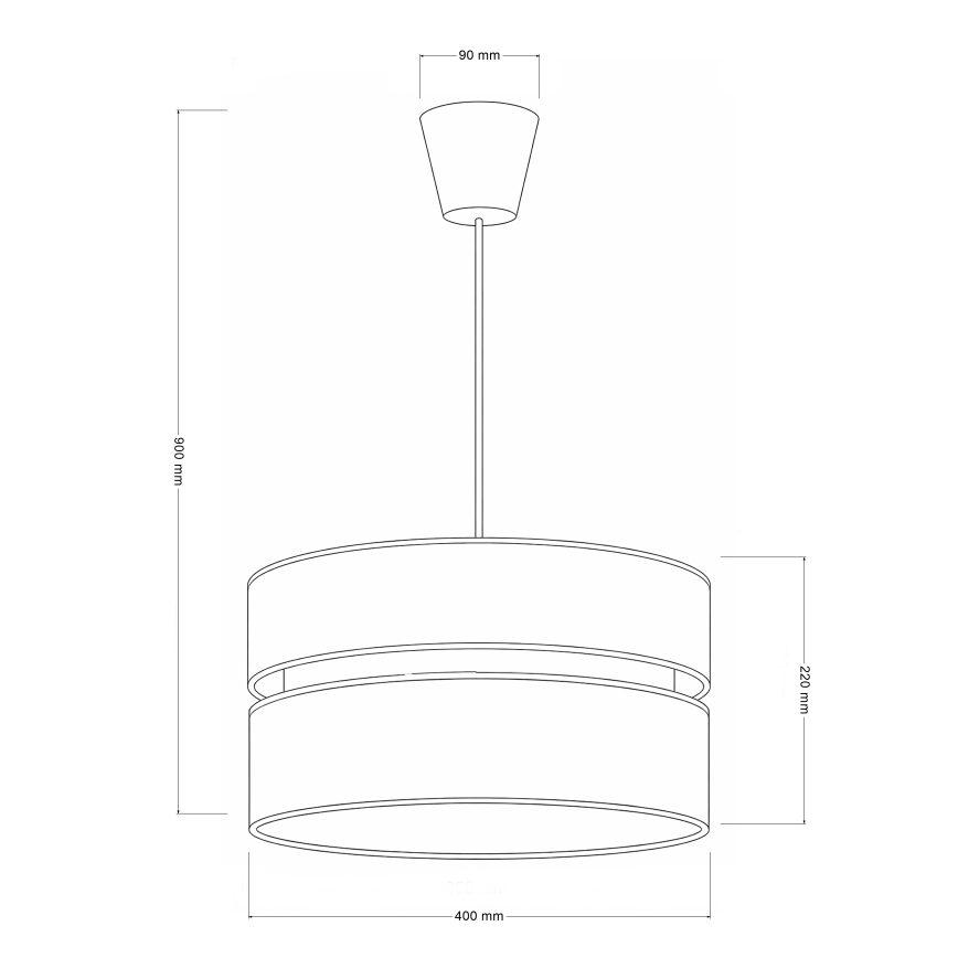 Brilagi - Candeeiro pendente com cabo DUO-DUO 1xE27/60W/230V Ø 40 cm bege/dourado