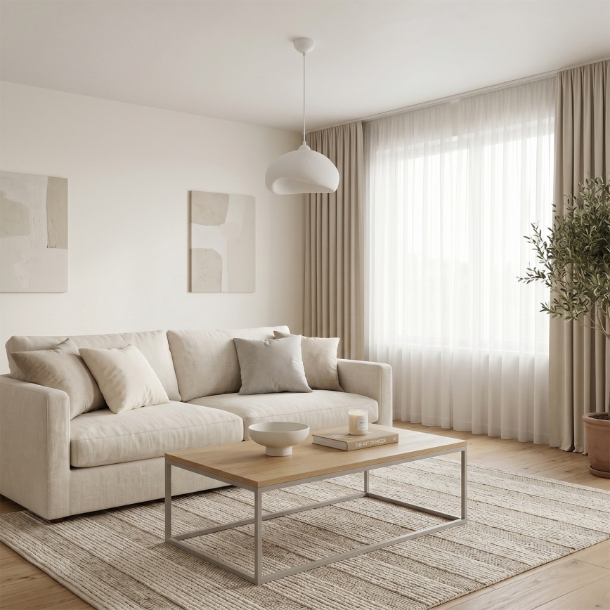 Brilagi - Candeeiro pendente com cabo WABI SABI 1xE27/40W/230V diâmetro 32 cm branco