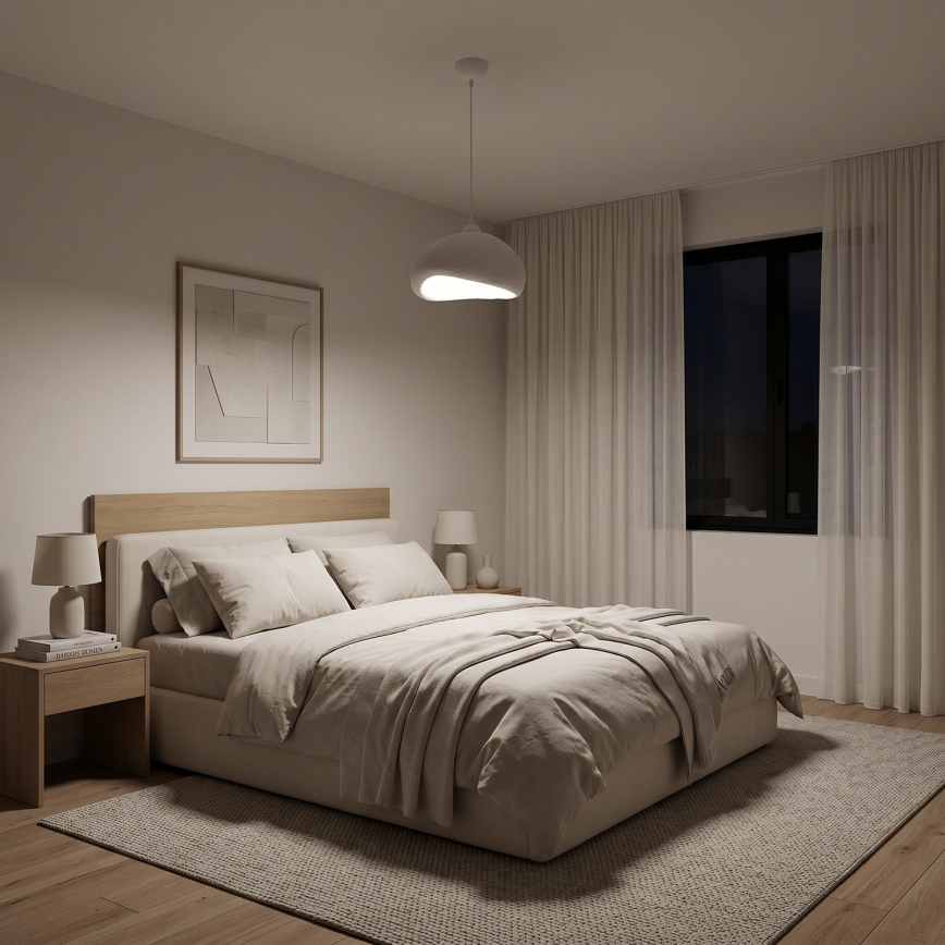 Brilagi - Candeeiro pendente com cabo WABI SABI 1xE27/40W/230V diâmetro 32 cm branco