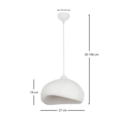 Brilagi - Candeeiro pendente com cabo WABI SABI 1xE27/40W/230V diâmetro 32 cm branco