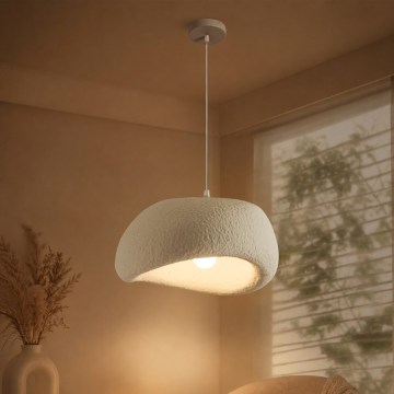 BRILAGI - Candeeiro pendente com cabo WABI SABI 1xE27/60W/230V Ø 40 cm branco