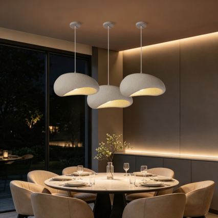 BRILAGI - Candeeiro pendente com cabo WABI SABI 1xE27/60W/230V Ø 40 cm branco