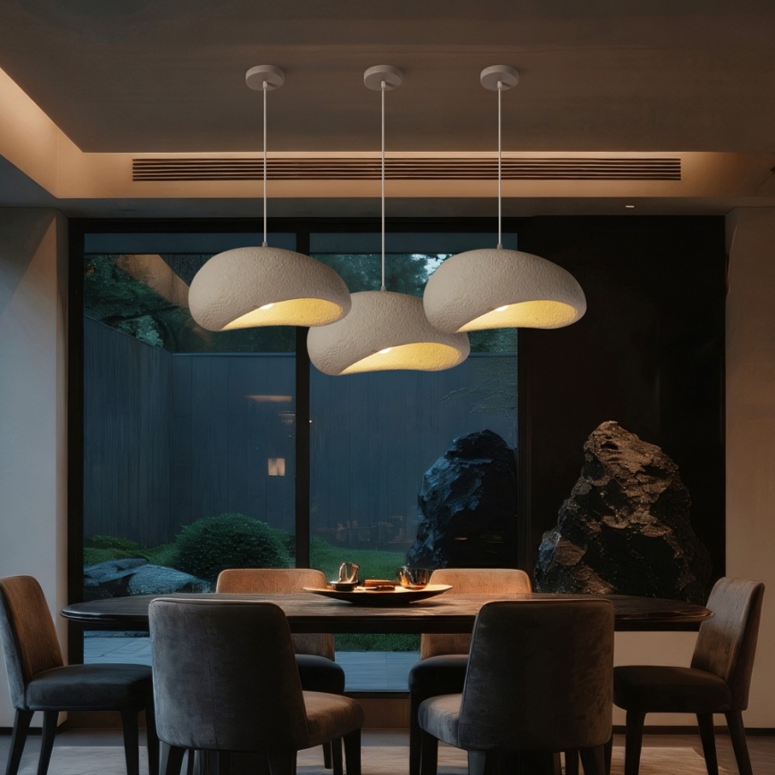 BRILAGI - Candeeiro pendente com cabo WABI SABI 1xE27/60W/230V Ø 40 cm branco