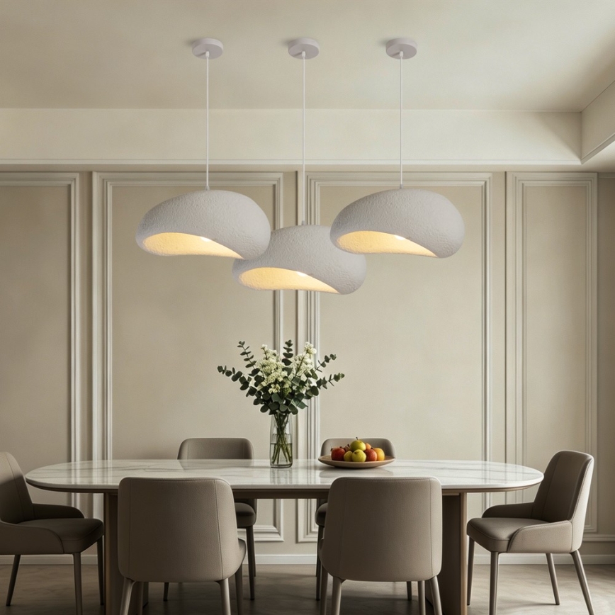 BRILAGI - Candeeiro pendente com cabo WABI SABI 1xE27/60W/230V Ø 40 cm branco