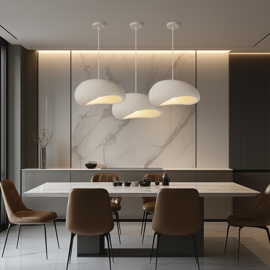 BRILAGI - Candeeiro pendente com cabo WABI SABI 1xE27/60W/230V Ø 40 cm branco