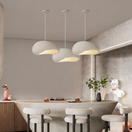 BRILAGI - Candeeiro pendente com cabo WABI SABI 1xE27/60W/230V Ø 40 cm branco