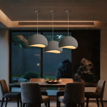 BRILAGI - Candeeiro pendente com cabo WABI SABI 1xE27/60W/230V Ø 40 cm cinzento