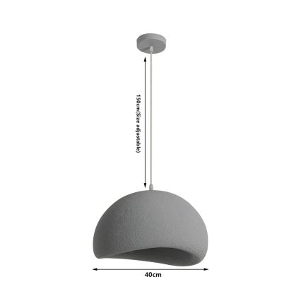 BRILAGI - Candeeiro pendente com cabo WABI SABI 1xE27/60W/230V Ø 40 cm cinzento