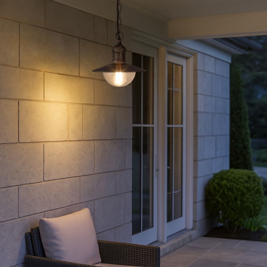 Brilagi - Candeeiro pendente de exterior MOLDE 1xE27/60W IP44 bronze/pátina