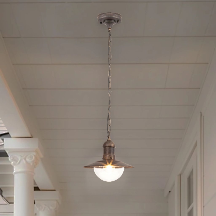 Brilagi - Candeeiro pendente de exterior MOLDE 1xE27/60W IP44 bronze/pátina