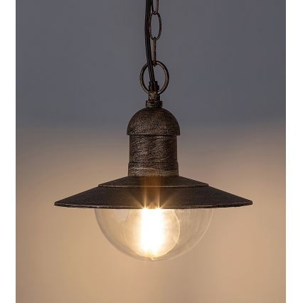 Brilagi - Candeeiro pendente de exterior MOLDE 1xE27/60W IP44 bronze/pátina