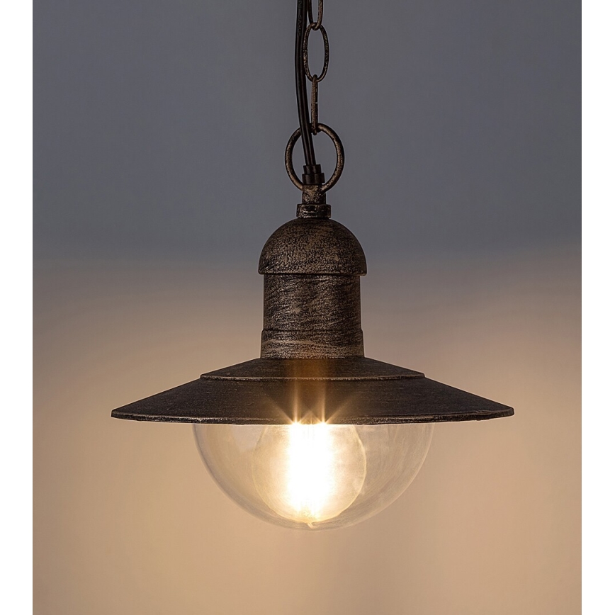 Brilagi - Candeeiro pendente de exterior MOLDE 1xE27/60W IP44 bronze/pátina