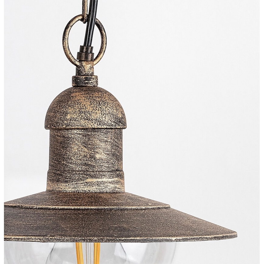 Brilagi - Candeeiro pendente de exterior MOLDE 1xE27/60W IP44 bronze/pátina