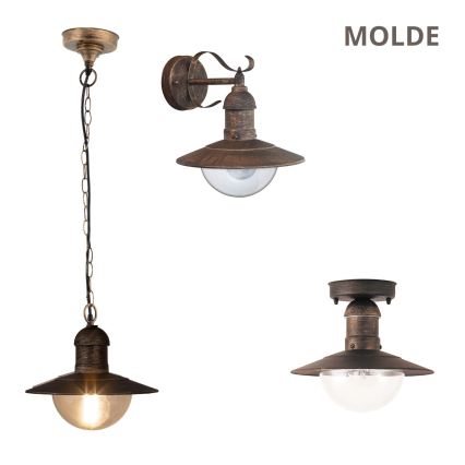Brilagi - Candeeiro pendente de exterior MOLDE 1xE27/60W IP44 bronze/pátina