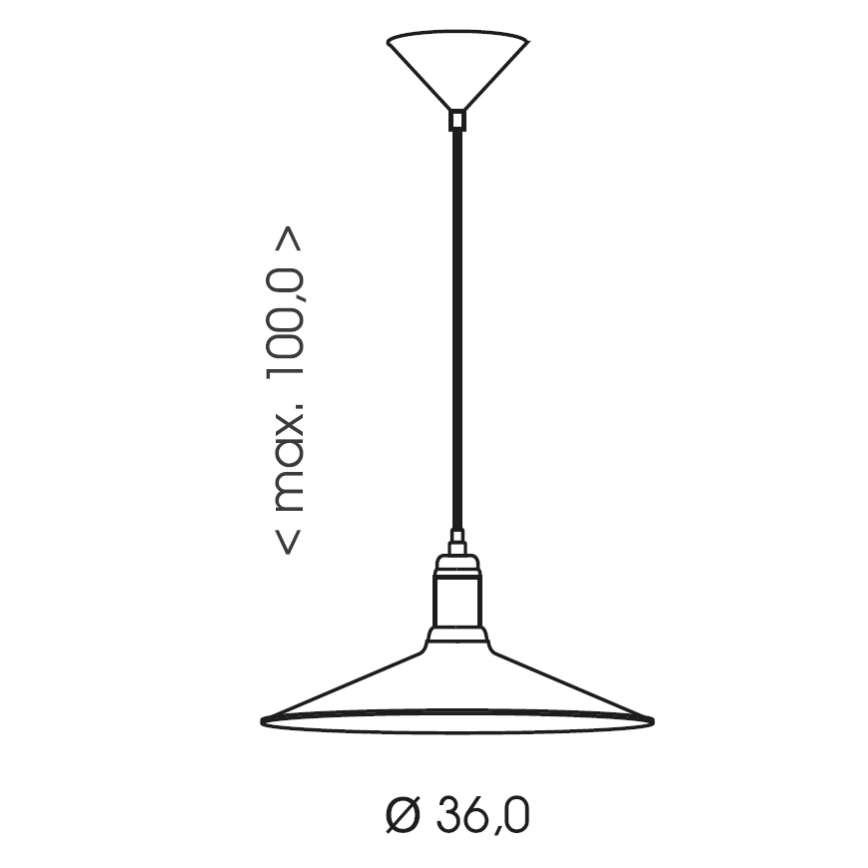 Brilagi - Candeeiro pendente em cabo FORGE 1xE27/60W/230V Ø 36 cm castanho