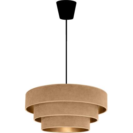 Brilagi - Candeeiro pendente em cabo LUNETA 1xE27/60W/230V Ø 40 cm bege/dourado