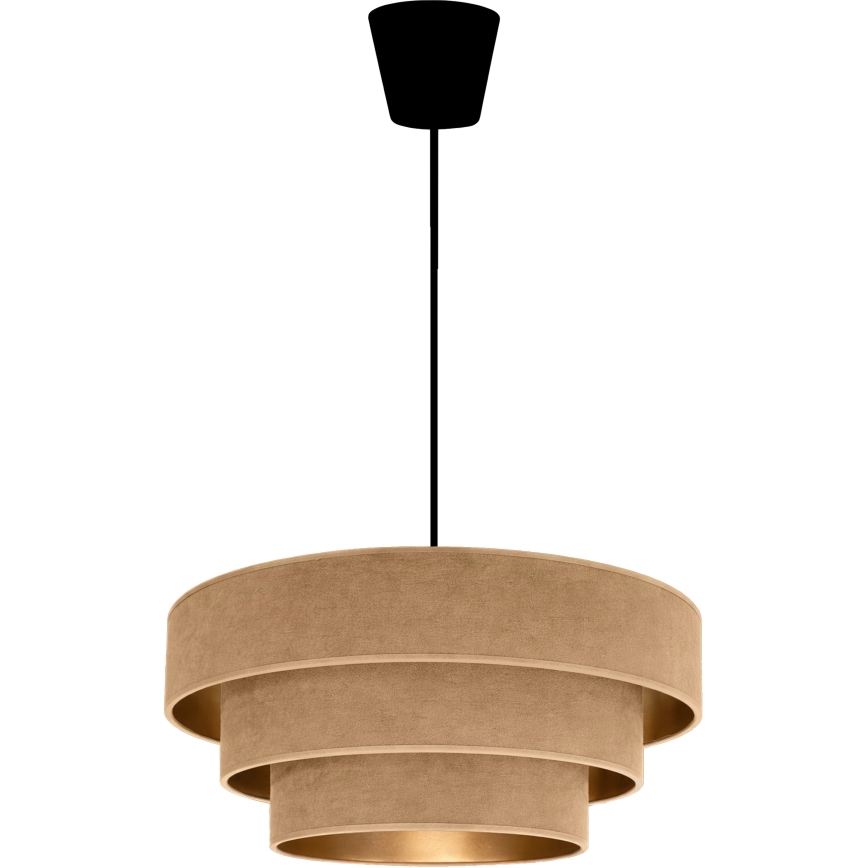 Brilagi - Candeeiro pendente em cabo LUNETA 1xE27/60W/230V Ø 40 cm bege/dourado
