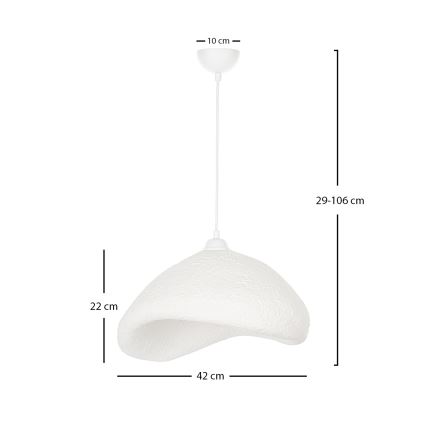 Brilagi - Candeeiro pendente em cabo WABI SABI 1xE27/40W/230V diâmetro 42 cm branco