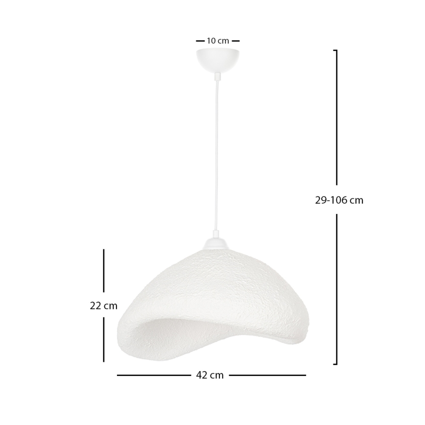 Brilagi - Candeeiro pendente em cabo WABI SABI 1xE27/40W/230V diâmetro 42 cm branco