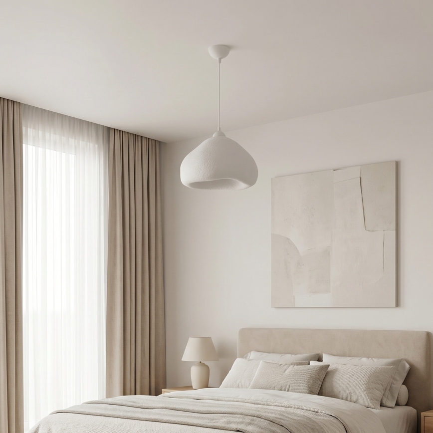 Brilagi - Candeeiro pendente em cabo WABI SABI 1xE27/40W/230V Ø 32 cm branco