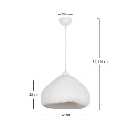Brilagi - Candeeiro pendente em cabo WABI SABI 1xE27/40W/230V Ø 32 cm branco