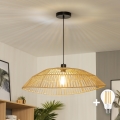 Brilagi - Candeeiro pendente LED CERIA BOHO 1xE27/40W/230V, diâmetro 70 cm, castanho