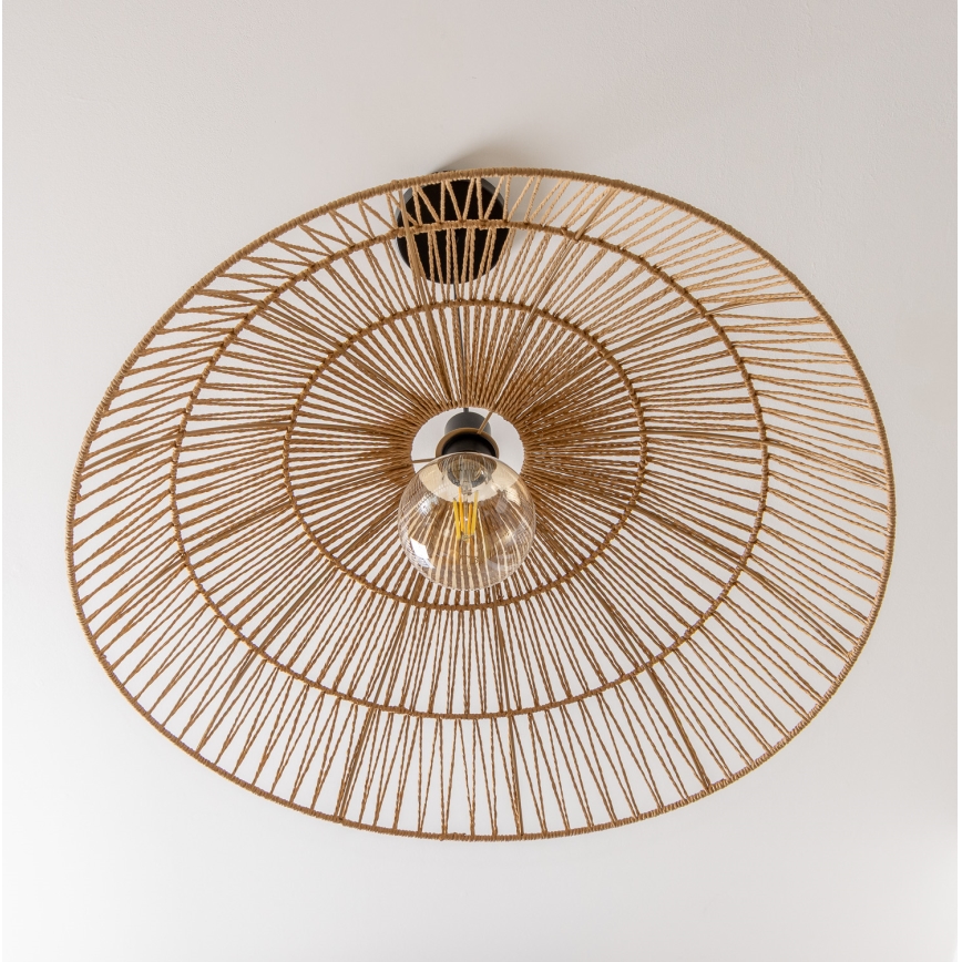 Brilagi - Candeeiro pendente LED CERIA BOHO 1xE27/40W/230V, diâmetro 70 cm, castanho