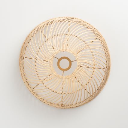 Brilagi - Candeeiro pendente LED CERIA BOHO com cabo 1xE27/40W/230V Ø 40 cm rattan