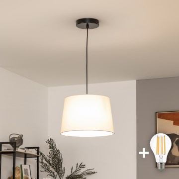 Brilagi - Candeeiro pendente LED com cabo CERIA 1xE27/40W/230V diâmetro 30 cm bege