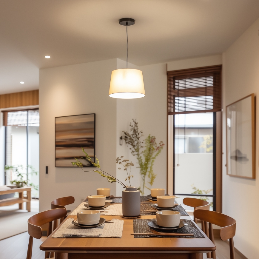 Brilagi - Candeeiro pendente LED com cabo CERIA 1xE27/40W/230V diâmetro 30 cm bege