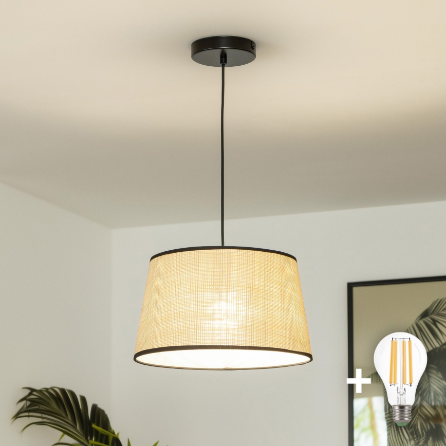 Brilagi - Candeeiro pendente LED com cabo CERIA 1xE27/40W/230V Ø 35 cm bege