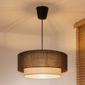 Brilagi - Candeeiro pendente LED em cabo BOHO ECO 1xE27/10W/230V Ø 40 cm castanho/creme