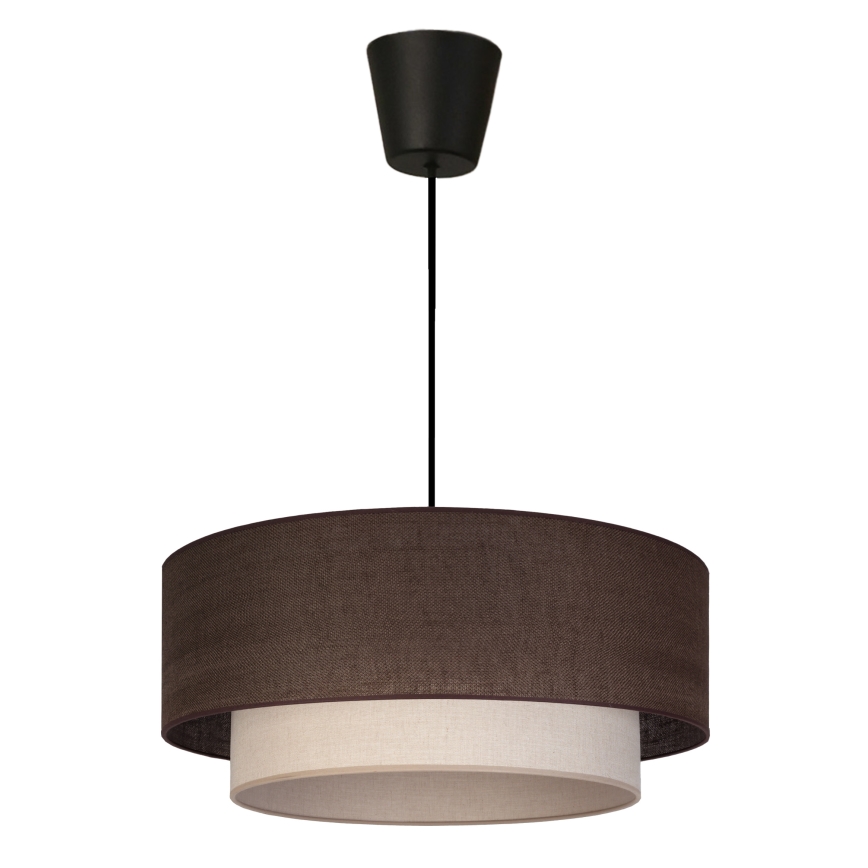 Brilagi - Candeeiro pendente LED em cabo BOHO ECO 1xE27/10W/230V Ø 40 cm castanho/creme
