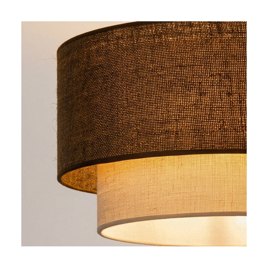 Brilagi - Candeeiro pendente LED em cabo BOHO ECO 1xE27/10W/230V Ø 40 cm castanho/creme