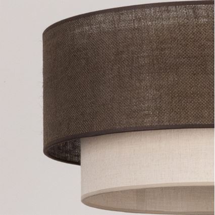 Brilagi - Candeeiro pendente LED em cabo BOHO ECO 1xE27/10W/230V Ø 40 cm castanho/creme