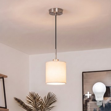 Brilagi - Candeeiro pendente LED em cabo NUBILA 1xE27/60W/230V Ø 14 cm preto/creme